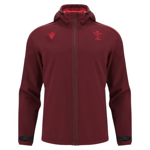 2025-2026 Wales WRU Rugby Travel Softshell Jacket (Deep Red)