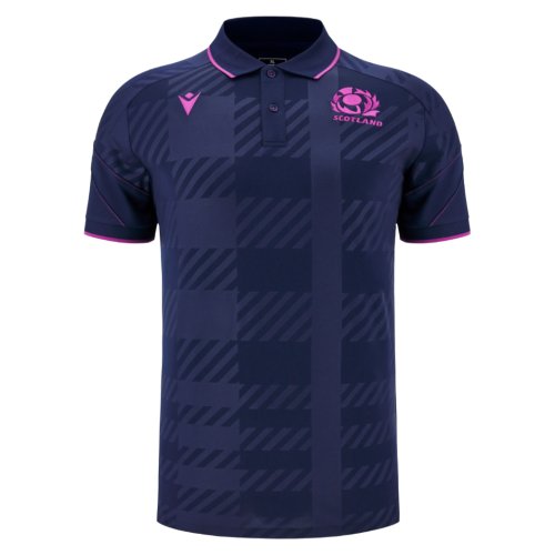 2025-2026 Scotland Rugby Travel Poly Polo Shirt (Navy)