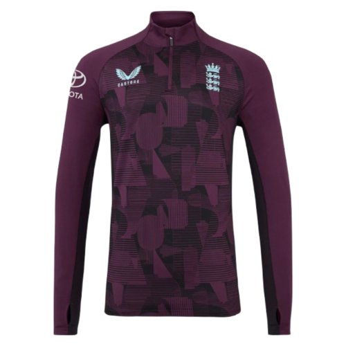 2025-2026 England Cricket 1/4 Zip Training Top (Purple)