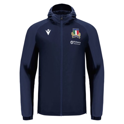 2025-2026 Italy FIR Rugby Rain Jacket (Navy)