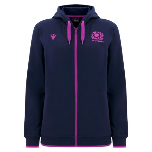 2025-2026 Scotland Rugby Travel Full Zip Hoody (Navy) - Womens
