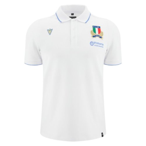 2025-2026 Italy FIR Rugby Cotton Polo Shirt (White)