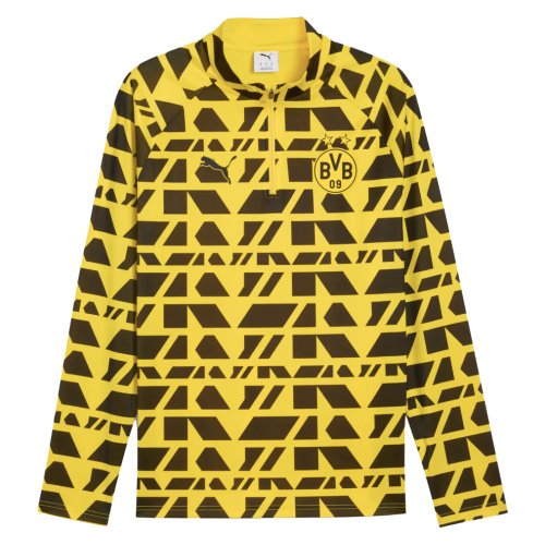 2025-2026 Borussia Dortmund Warm Up 1/4 Zip Top (Yellow)