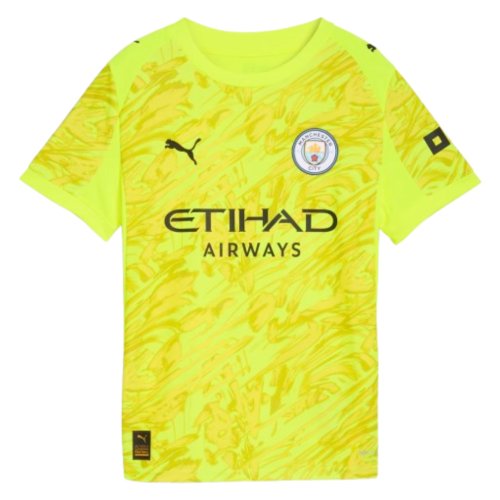 2025-2026 Man City Goalkeeper Third Shirt (Yellow) - Kids