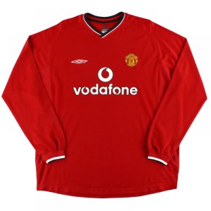 Manchester United 2000-02 Long Sleeved Home Shirt (XXL) (Excellent) Manchester United 2000-02 Long Sleeved Home Shirt (XXL) (Excellent)