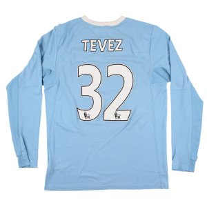 Manchester City 2009-10 L/S Home Shirt Tevez #32 (S) (Very Good)