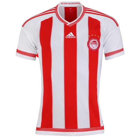 2015-16 Olympiakos Adidas Home Football Shirt (M) (Good)