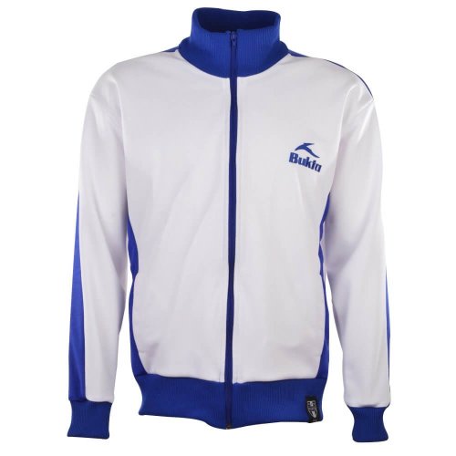 BUKTA Track Top White with Royal Panels/Cuffs/W'Band