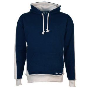 Toffs Retro Navy Hoodie White sleeve panels. Toffs Retro Navy Hoodie White sleeve panels.