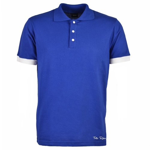 Toffs Retro Polo Shirt - Royal with White Cuffs