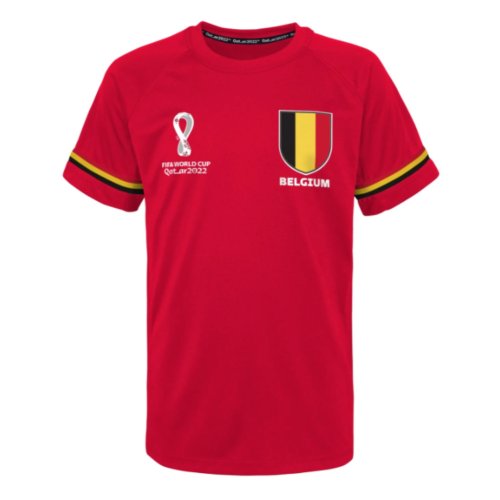 Belgium Official World Cup Poly Tee (Red) - Kids