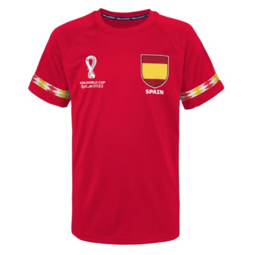 Official Spain World Cup Poly Tee (Red) - Kids