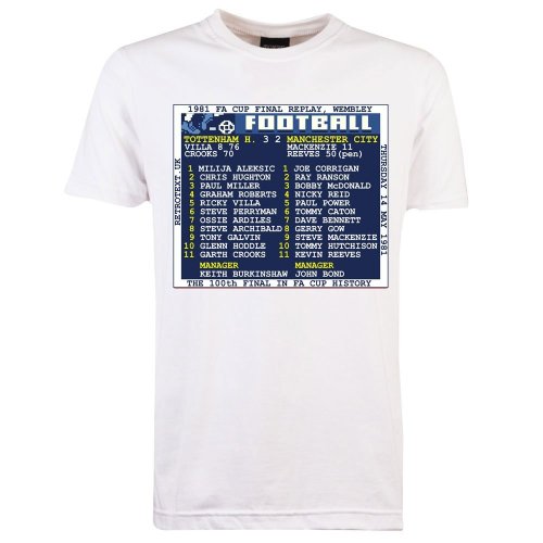 1981 FA Cup Final Replay (Tottenham) Retrotext T-Shirt 25.00