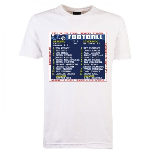 1971 FA Cup Final (Arsenal) Retrotext T-shirt - White