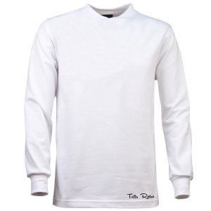 TOFFS Retro White Long Sleeve Shirt With Crossover Neck