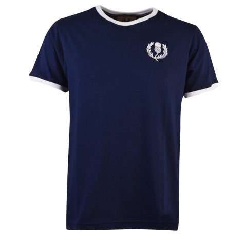 Scotland Rugby T-Shirt - Navy/White Ringer