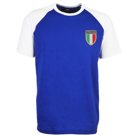 Italy Raglan Sleeve Royal/White T-Shirt