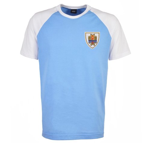 Uruguay Raglan Sleeve Sky/White T-Shirt