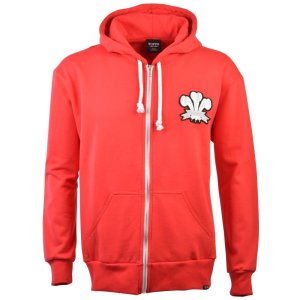 Wales 1905 Vintage Rugby Zipped Hoodie - Red