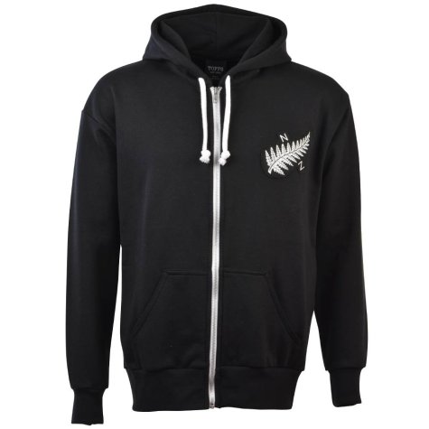 New Zealand 1924 Vintage Rugby Zipped Hoodie - Black