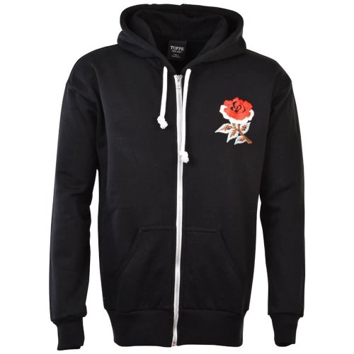 England 1910 Vintage Rugby Zipped Hoodie - Black