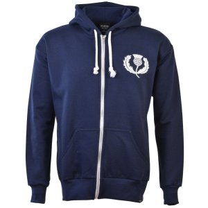 Scotland 1925 Vintage Rugby Zipped Hoodie - Navy