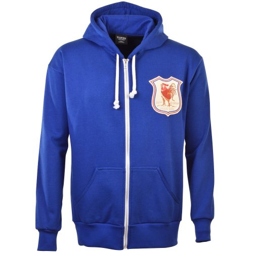 France 1924 Vintage Rugby Zipped Hoodie - Royal