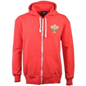 Wales 1972 Vintage Rugby Zipped Hoodie - Red