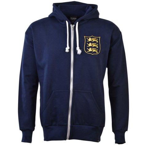 British & Irish Lions 1930s Vintage Rugby Zipped Hoodie Navy