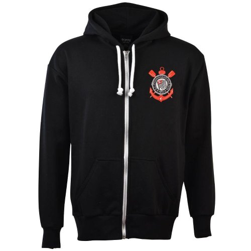 Corinthians Paulista Zipped Hoodie - Black