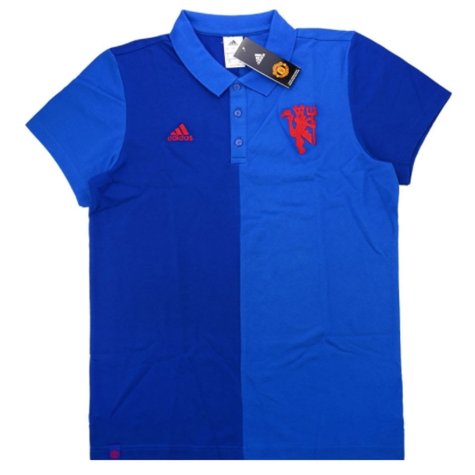 2016-17 Manchester United Adidas Polo Shirt (Blue)