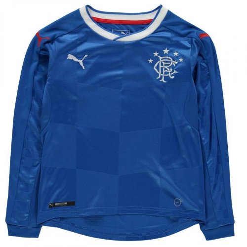 2017-18 Rangers Puma Home Long Sleeve Football Shirt (Kids)