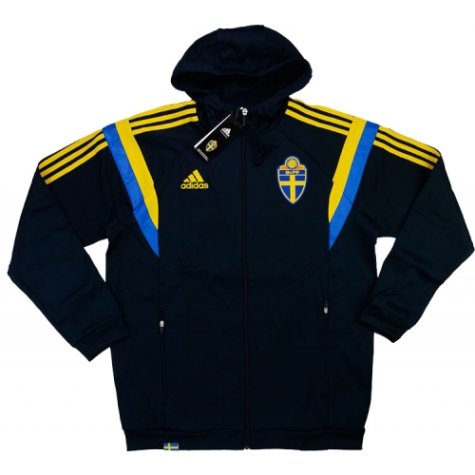 2015-16 Sweden Adidas Hodded Training Top (Black)