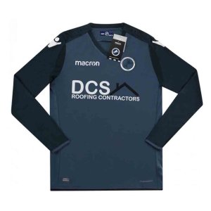 2018-2019 Millwall Macron Authentic Away Long Sleeve Football Shirt