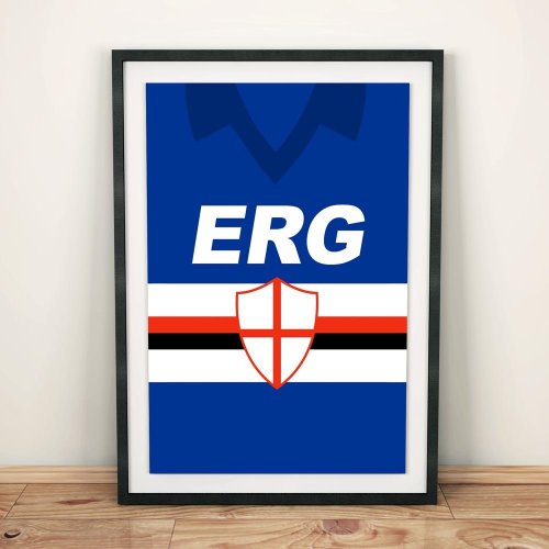 Sampdoria 1991 Football Shirt Art Print