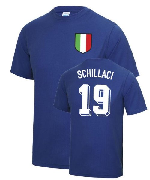 Tot Schillaci Italy World Cup Football T Shirt - Blue