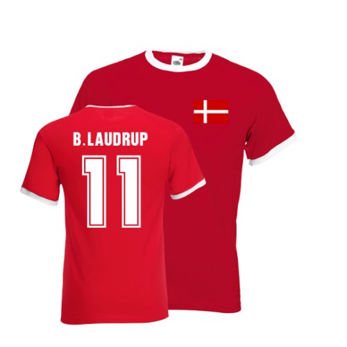 Brian Laudrup Denmark Ringer Tee (red)