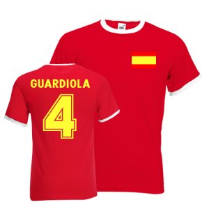 Josep Guardiola Spain Ringer Tee (red)