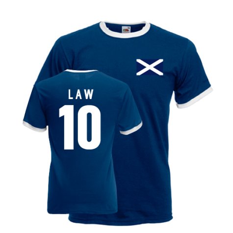 Dennis Law Scotland Ringer Tee (navy)