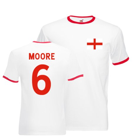 Bobby Moore England Ringer Tee (white-red)