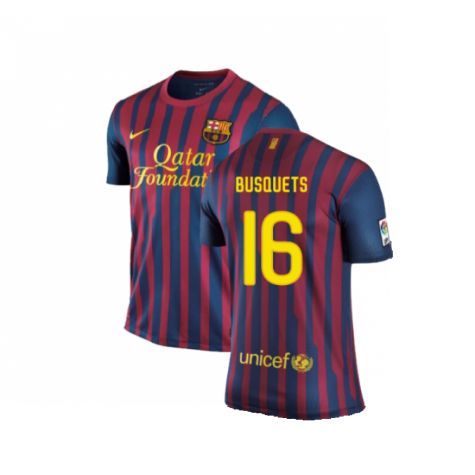 Barcelona 2011-12 Home Shirt (L) (Very Good) (Busquets 16)