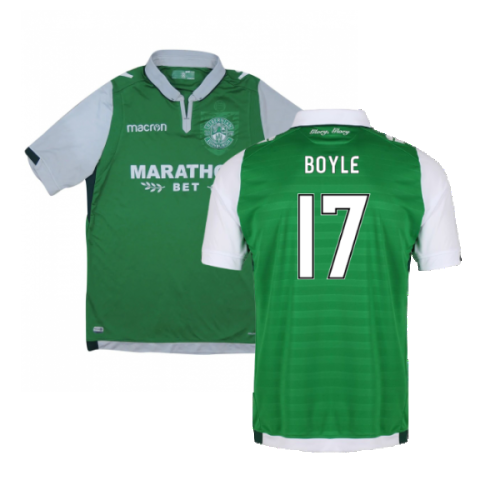 2017-18 Hibernian Home Shirt (XL) (Excellent) (Boyle 17)