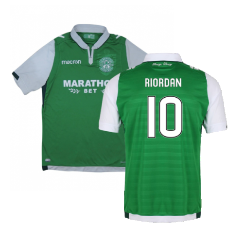 2017-18 Hibernian Home Shirt (XL) (Excellent) (Riordan 10)