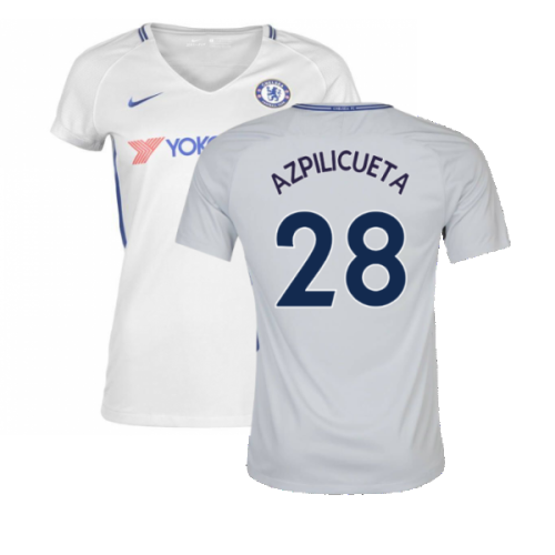 2017-2018 Chelsea Away Nike Ladies Shirt (Womens L) (Mint) (Azpilicueta 28)