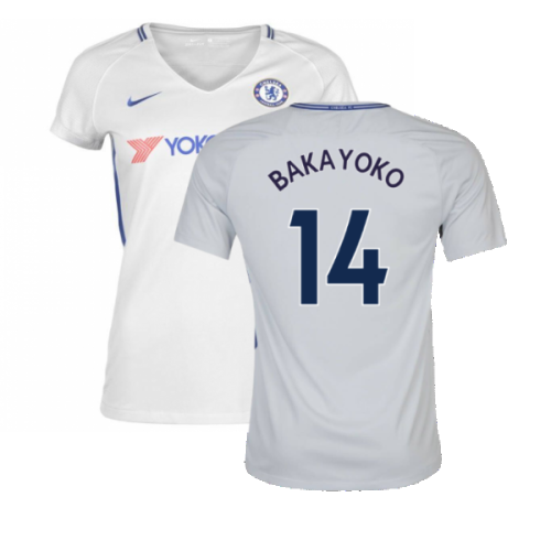 2017-2018 Chelsea Away Nike Ladies Shirt (Womens L) (Mint) (Bakayoko 14)