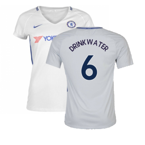 2017-2018 Chelsea Away Nike Ladies Shirt (Womens L) (Mint) (Drinkwater 6)