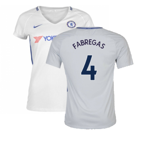 2017-2018 Chelsea Away Nike Ladies Shirt (Womens L) (Mint) (Fabregas 4)