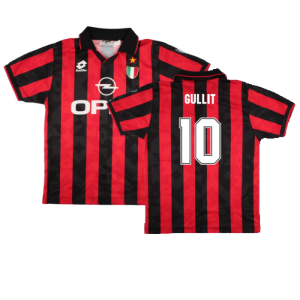 AC Milan 1994-96 Home Shirt (M) (Excellent) (Gullit 10)