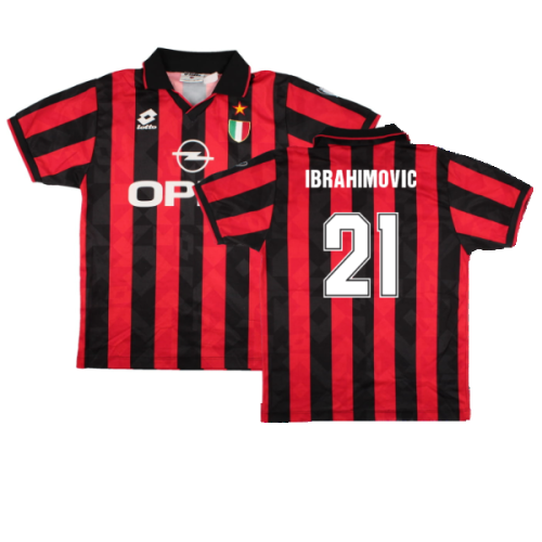 AC Milan 1994-96 Home Shirt (M) (Excellent) (Ibrahimovic 21)