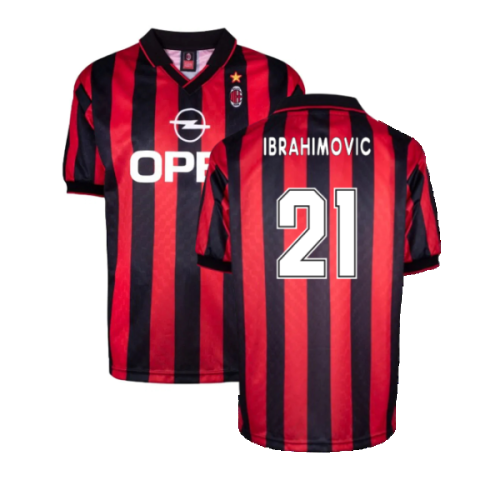 AC Milan 1996-97 Retro Home Shirt (M) (Ibrahimovic 21) (Excellent)